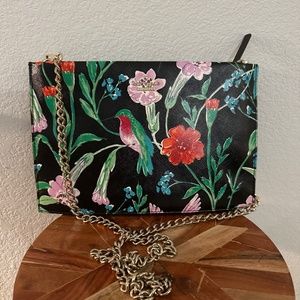 Kate Spade floral hummingbird purse with chain
